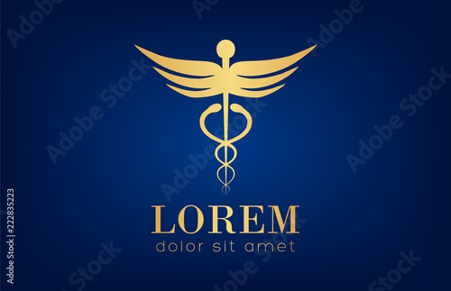 caduceus medical logo vector design