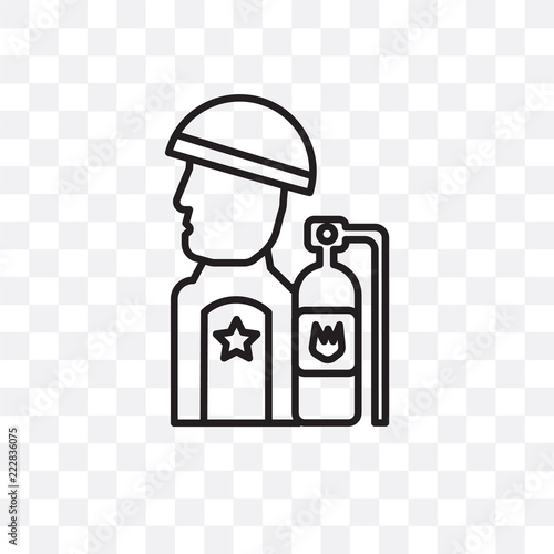 Wallpaper Mural firefighter icon isolated on transparent background. Simple and editable firefighter icons. Modern icon vector illustration. Torontodigital.ca