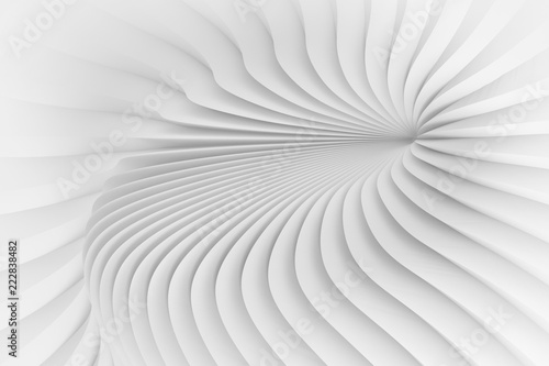 Fototapeta Naklejka Na Ścianę i Meble -  Texture of divergent white stripes. 3d illustration