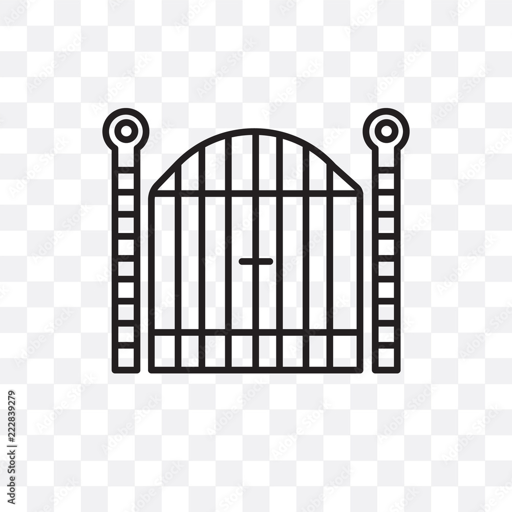 gate icon isolated on transparent background. Simple and editable gate