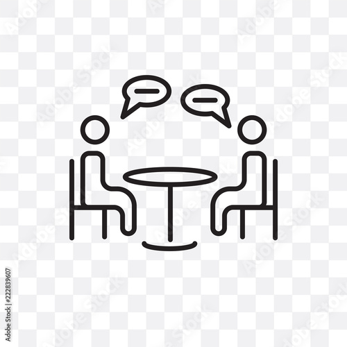 interview icon isolated on transparent background. Simple and editable interview icons. Modern icon vector illustration.