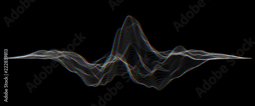 Futuristic Hud, ui vector grid. Music sound waves set. Audio digital equalizer technology, pulse musical. © sayid