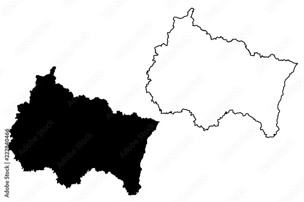 Grand Est (France, administrative region) map vector illustration, scribble sketch Alsace-Champagne-Ardenne-Lorraine (ACAL or  ALCA) map
