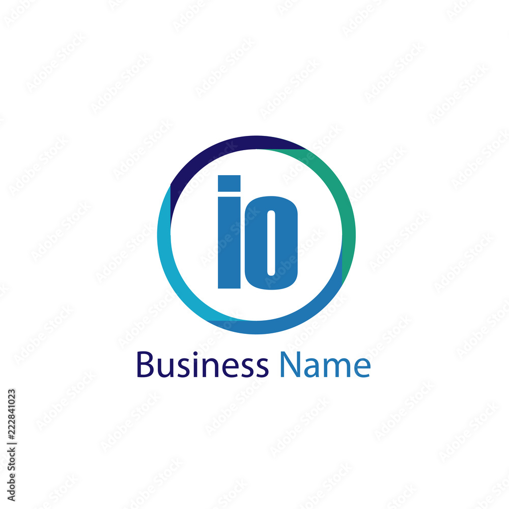 Initial Letter IO Logo Template Design