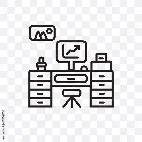 workplace icon isolated on transparent background. Simple and editable workplace icons. Modern icon vector illustration.
