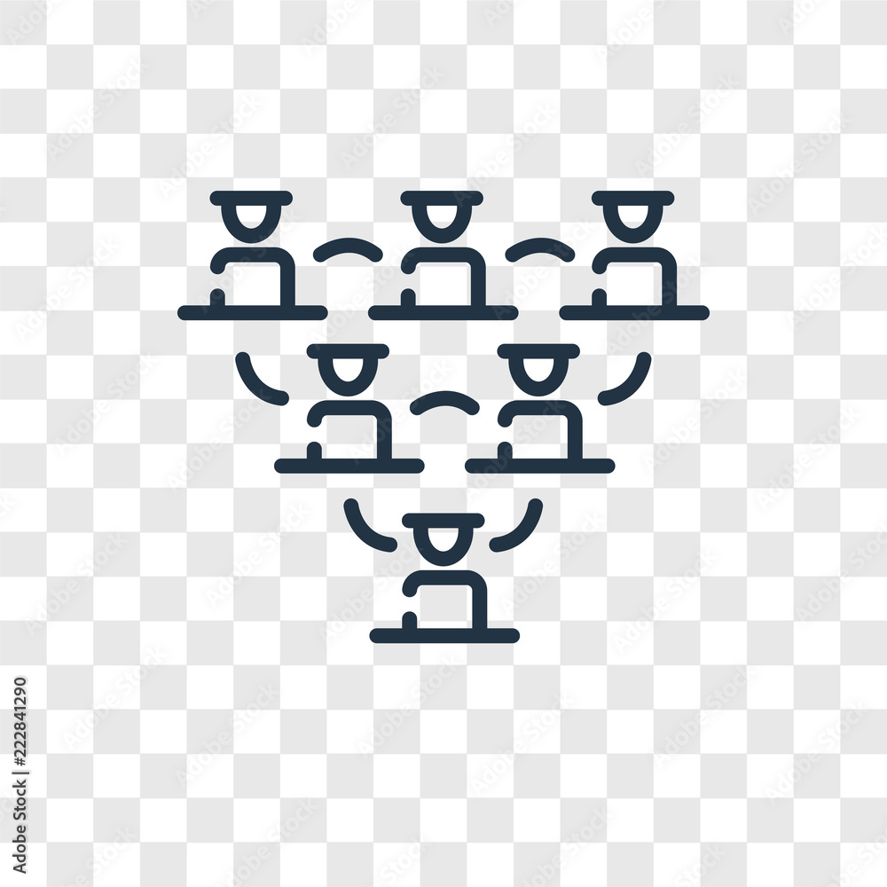 Fototapeta premium Hierarchical structure vector icon isolated on transparent background, Hierarchical structure logo design