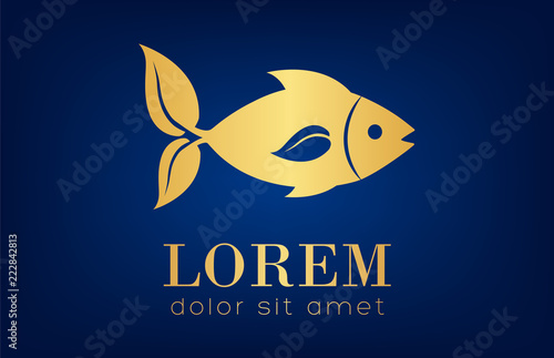 Fish logo vector. Underwater animals.