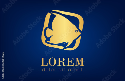 Fish logo vector. Underwater animals.