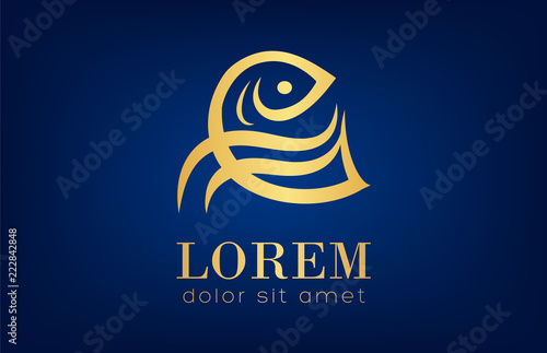 Fish logo vector. Underwater animals.