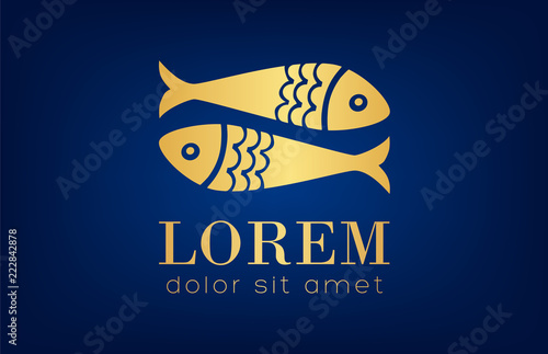 Fish logo vector. Underwater animals.