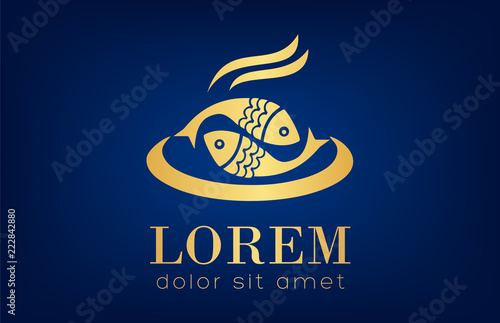 Fish logo vector. Underwater animals.