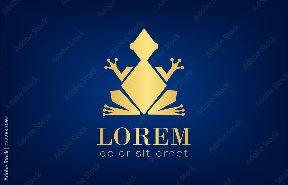 Fototapeta premium frog logo - animal amphibians vector