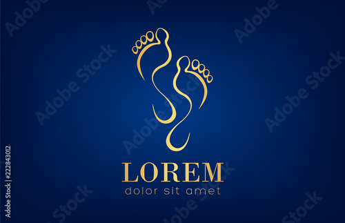 Foot logo. Human footprint vector.