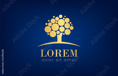 Tree logo vector. Logo design vector illustration.