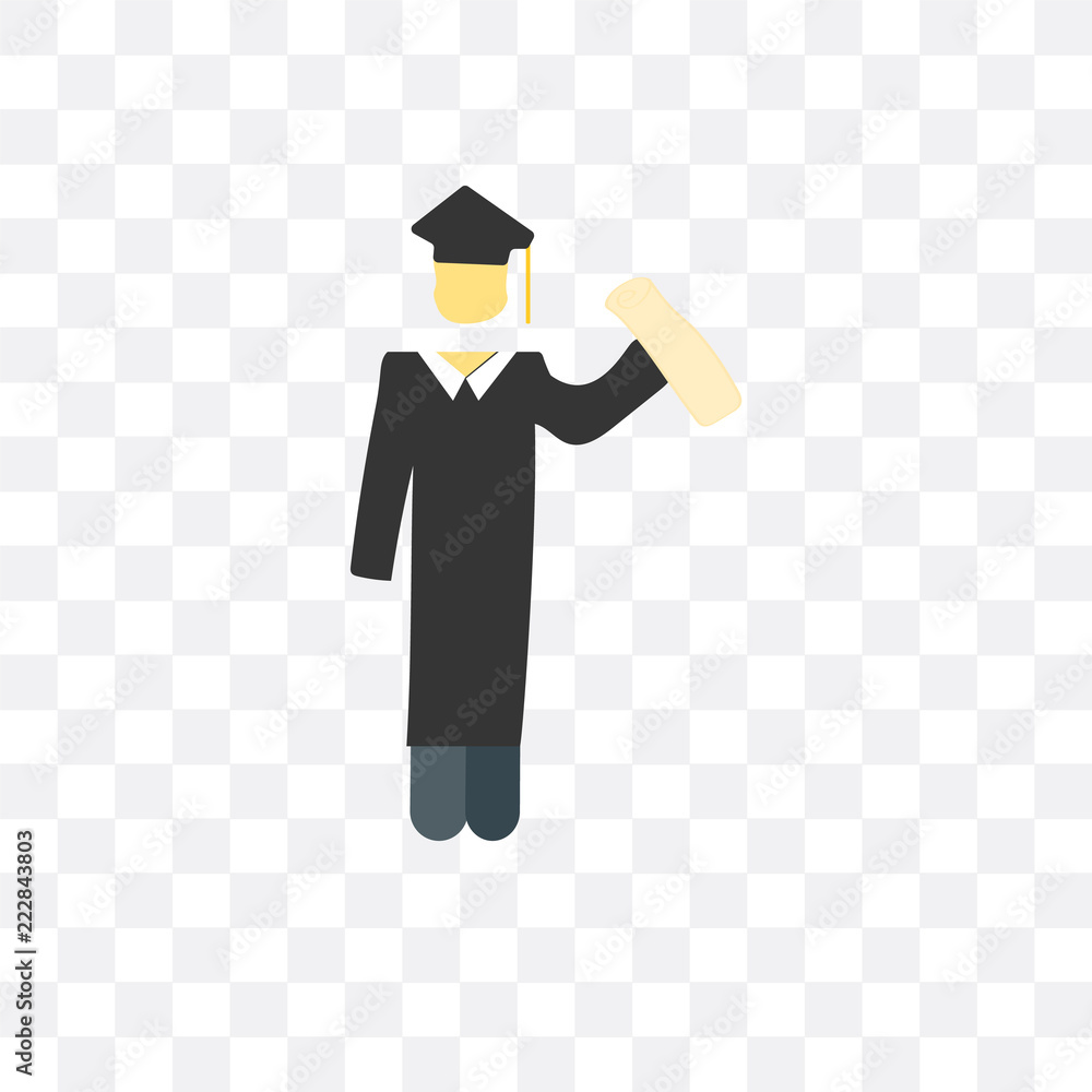 graduation icon isolated on transparent background. Simple and editable ...