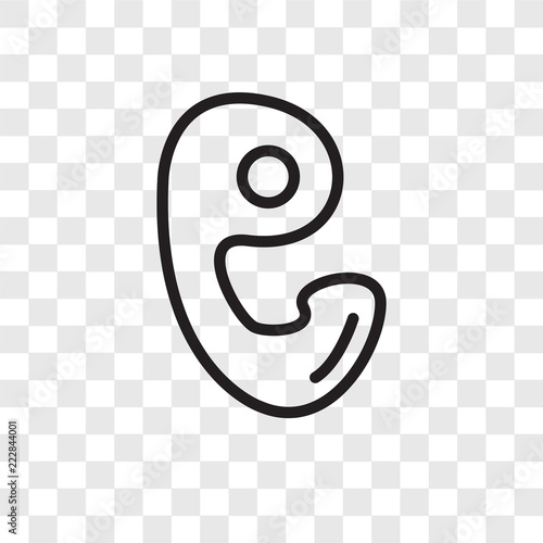 Embryo vector icon isolated on transparent background, Embryo logo design
