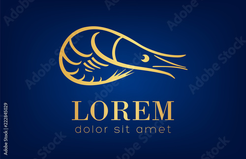 shrimp logo vector