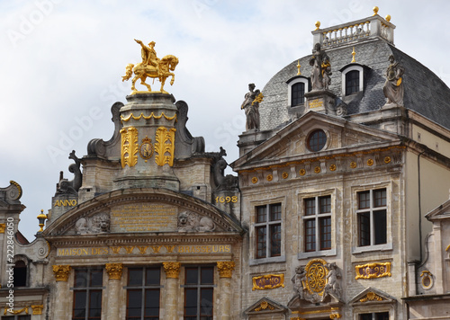 Statue of Charles Alexander of Lorraine on top the house L'Arbre d'or, on the Grand Place in Brussels, Belgium.