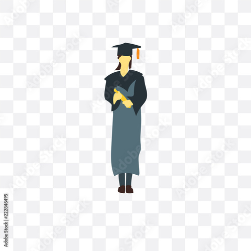 graduate icon isolated on transparent background. Simple and editable graduate icons. Modern icon vector illustration.