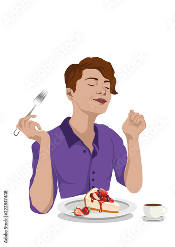 People eating illustration vector