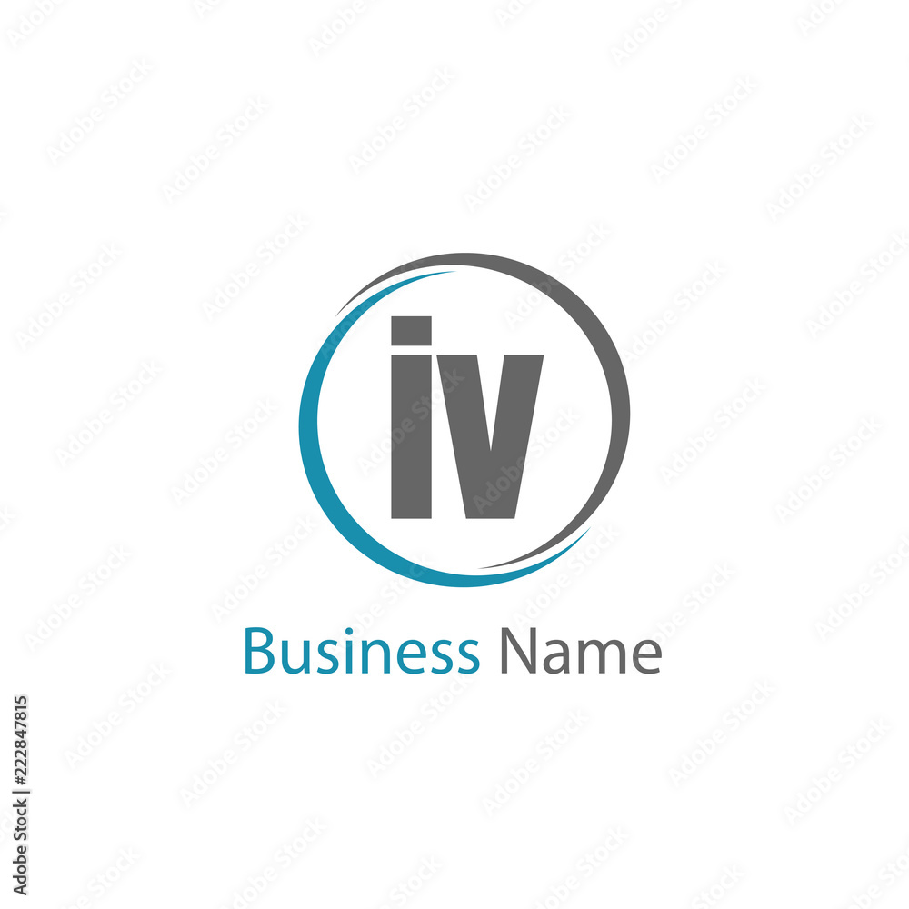 Initial Letter IV Logo Template Design