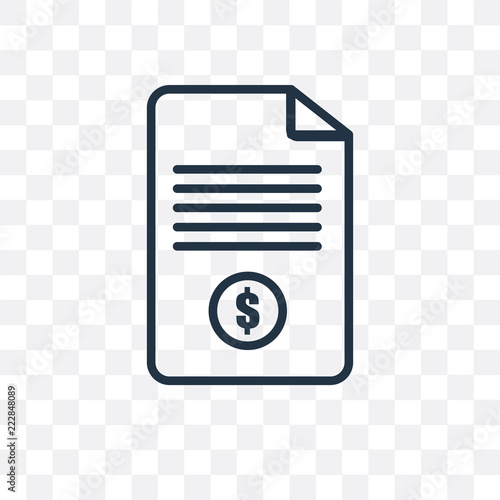 invoice icon isolated on transparent background. Simple and editable invoice icons. Modern icon vector illustration.