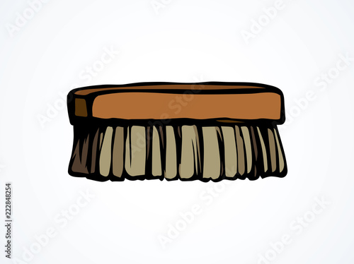 Brush for cleaning. Vector drawing