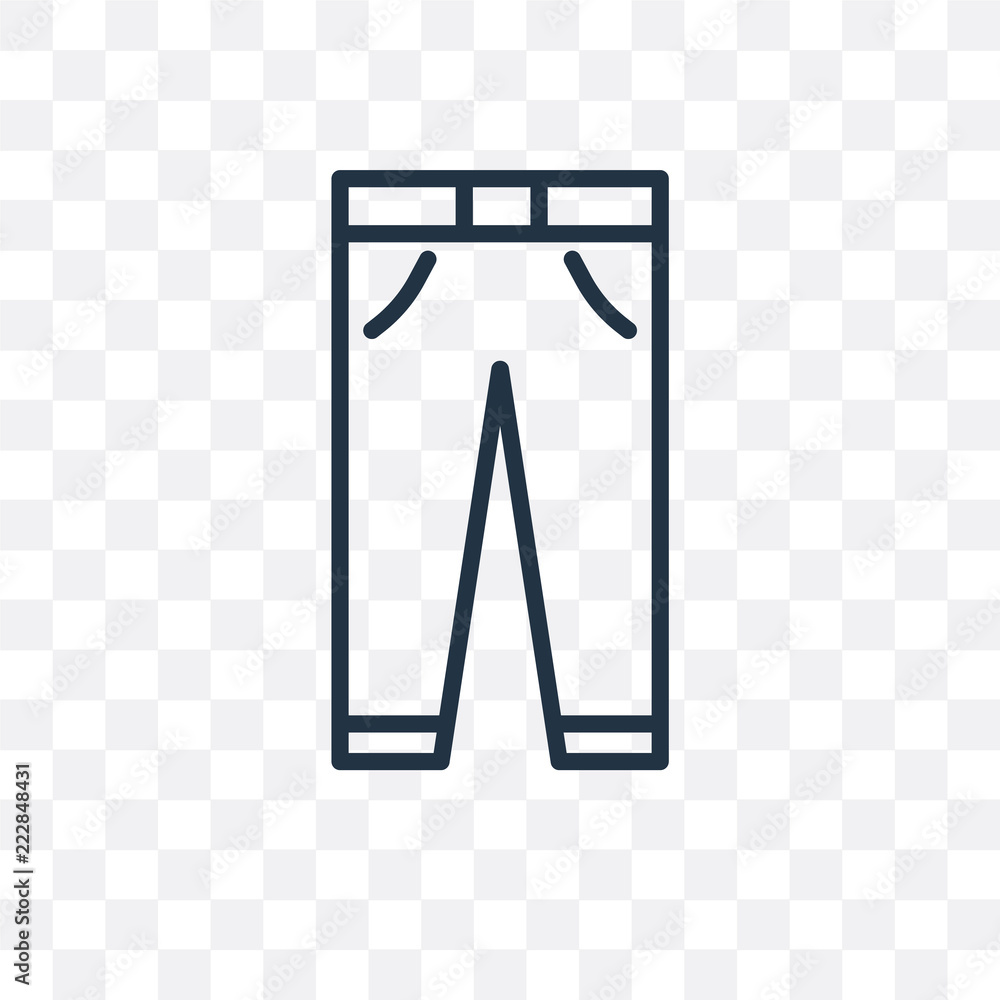 pants icon isolated on transparent background. Simple and editable