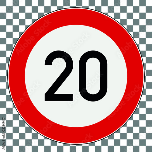 Verkehrsschild Tempolimit Transparent