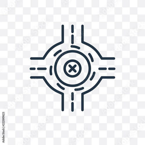 roundabout icon isolated on transparent background. Simple and editable roundabout icons. Modern icon vector illustration.