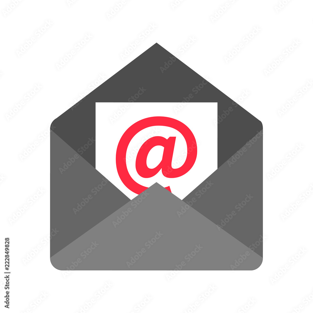 Envelope with paper sheet - concept of email Envelope with paper sheet - concept of email