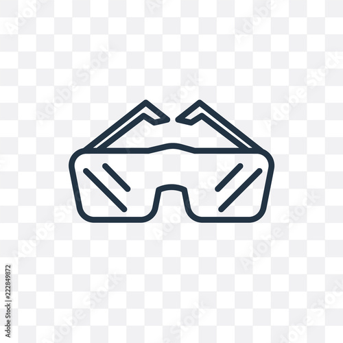 safety glasses icon isolated on transparent background. Simple and editable safety glasses icons. Modern icon vector illustration.