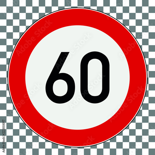 Verkehrsschild Tempolimit Transparent 