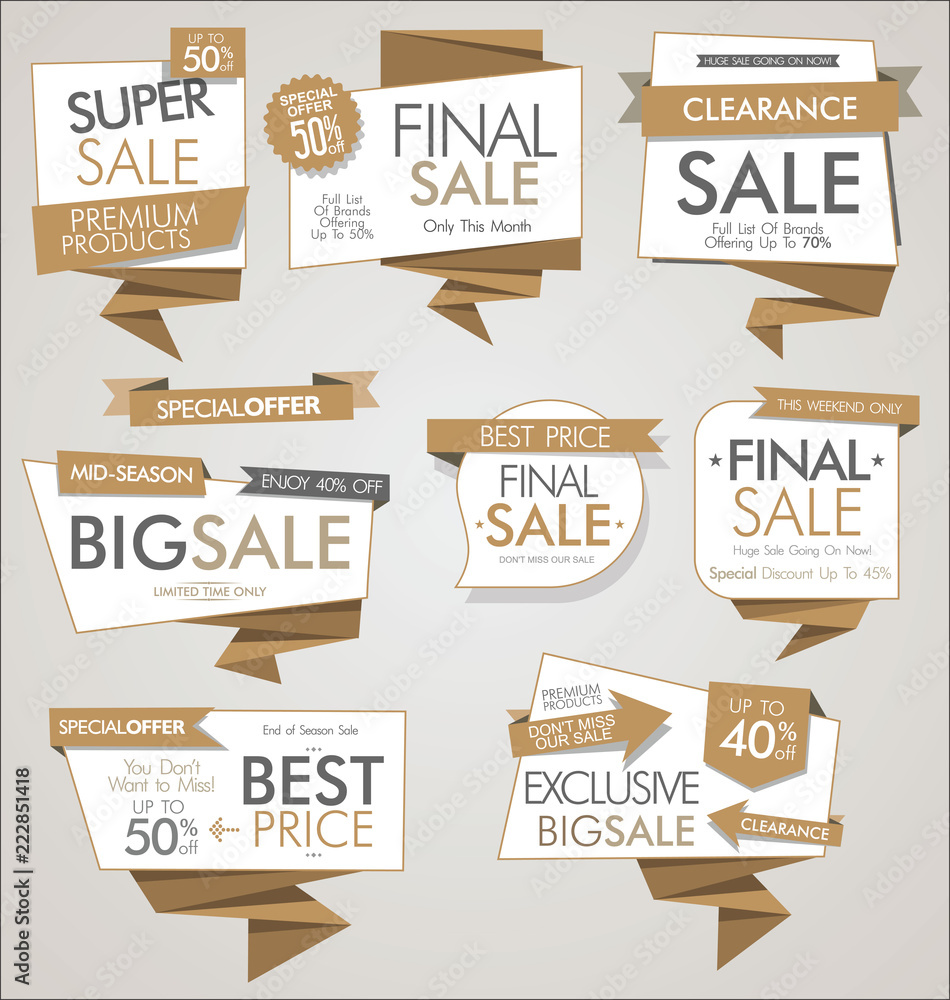 Fototapeta premium Modern sale banners and labels vector collection