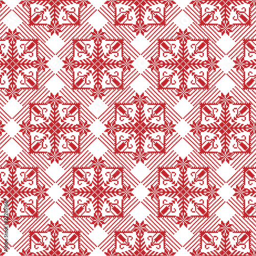 Christmas Decoration Seamless Pattern. Ethnic Latvian Sign Ornament