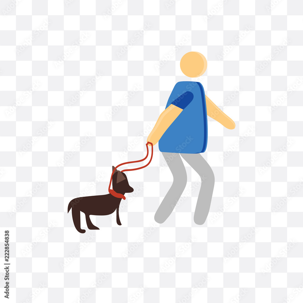 walking the dog icon isolated on transparent background. Simple and ...