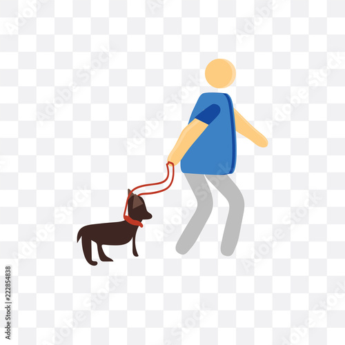 walking the dog icon isolated on transparent background. Simple and editable walking the dog icons. Modern icon vector illustration.
