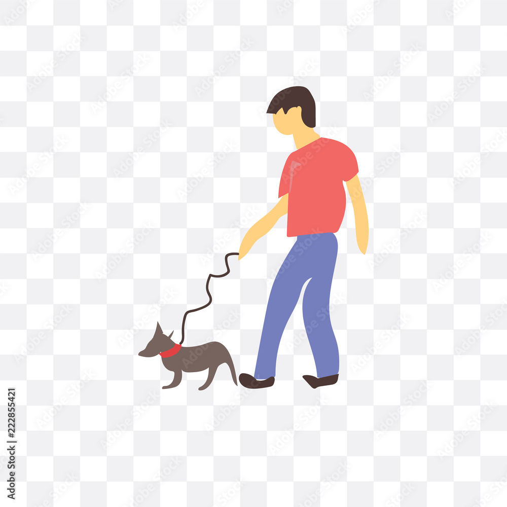 man walking with dog icon isolated on transparent background. Simple and  editable man walking with dog icons. Modern icon vector illustration.  vector de Stock | Adobe Stock