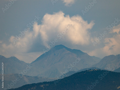 Cloud Formation Behind Mountain Peak