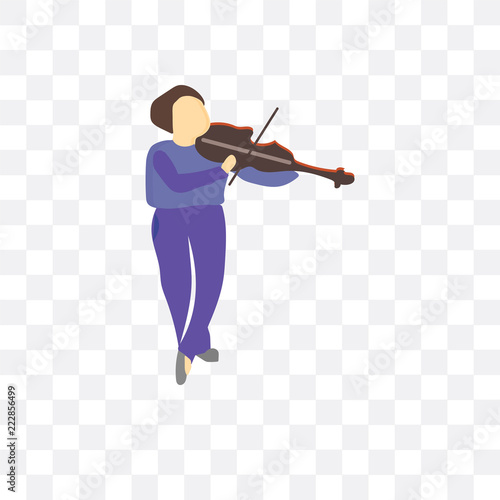 girl playing violin icon isolated on transparent background. Simple and editable girl playing violin icons. Modern icon vector illustration.