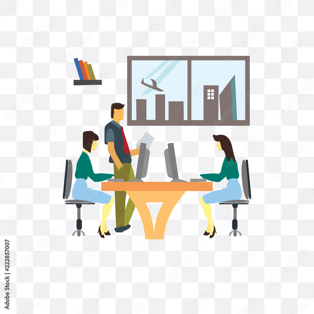 business conversation in the office icon isolated on transparent ...