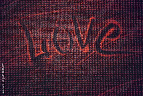 Foto Love, the inscription on the foam. A declaration of love.