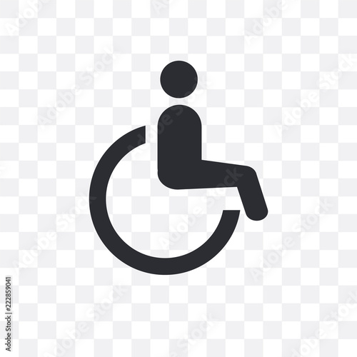 wheelchair icon isolated on transparent background. Simple and editable wheelchair icons. Modern icon vector illustration.