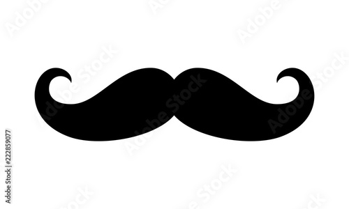 Mustache icon. Vector moustache vintage shape symbol