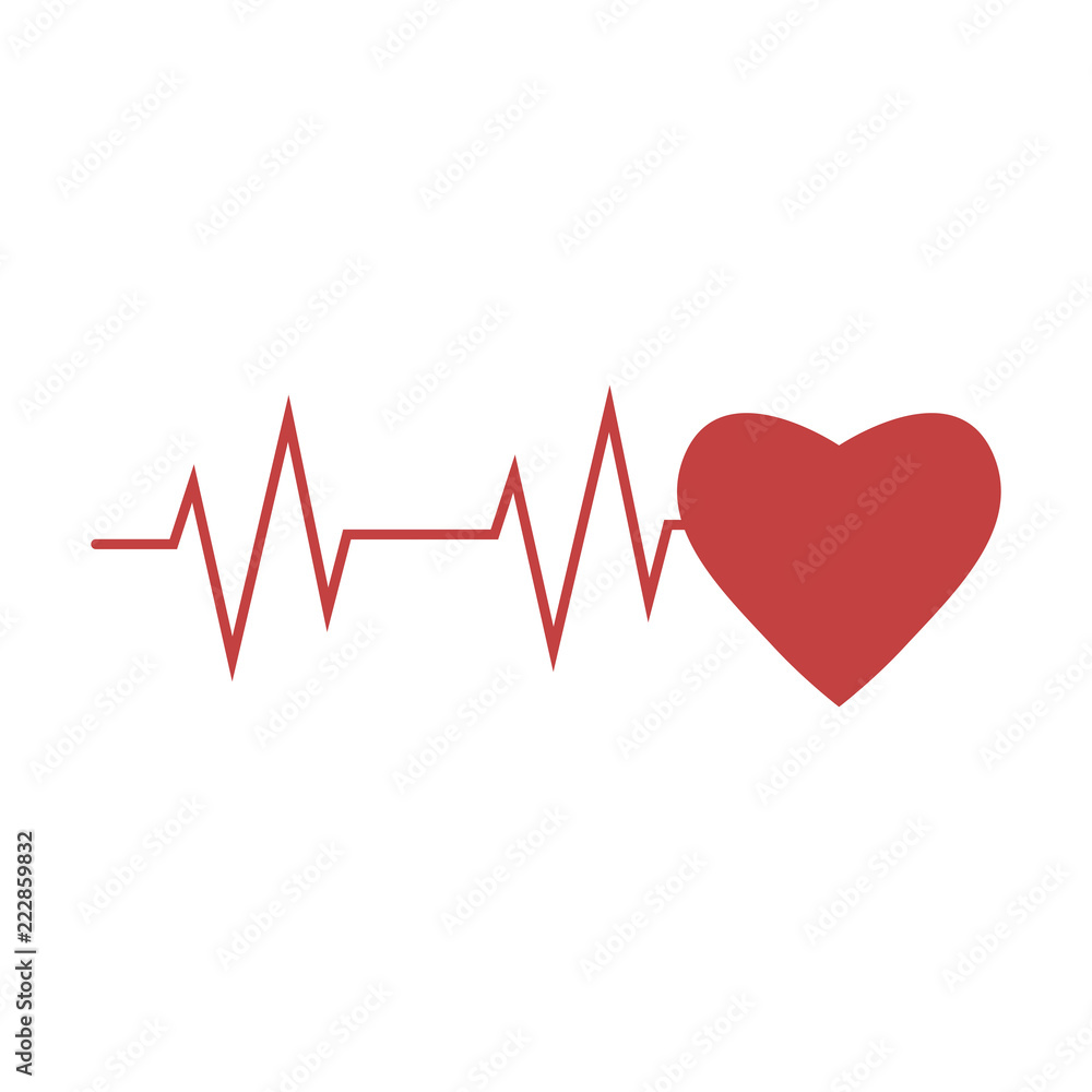 Heartbeat icon. Vector illustration, flat design. Heartbeat icon. Vector illustration, flat design.