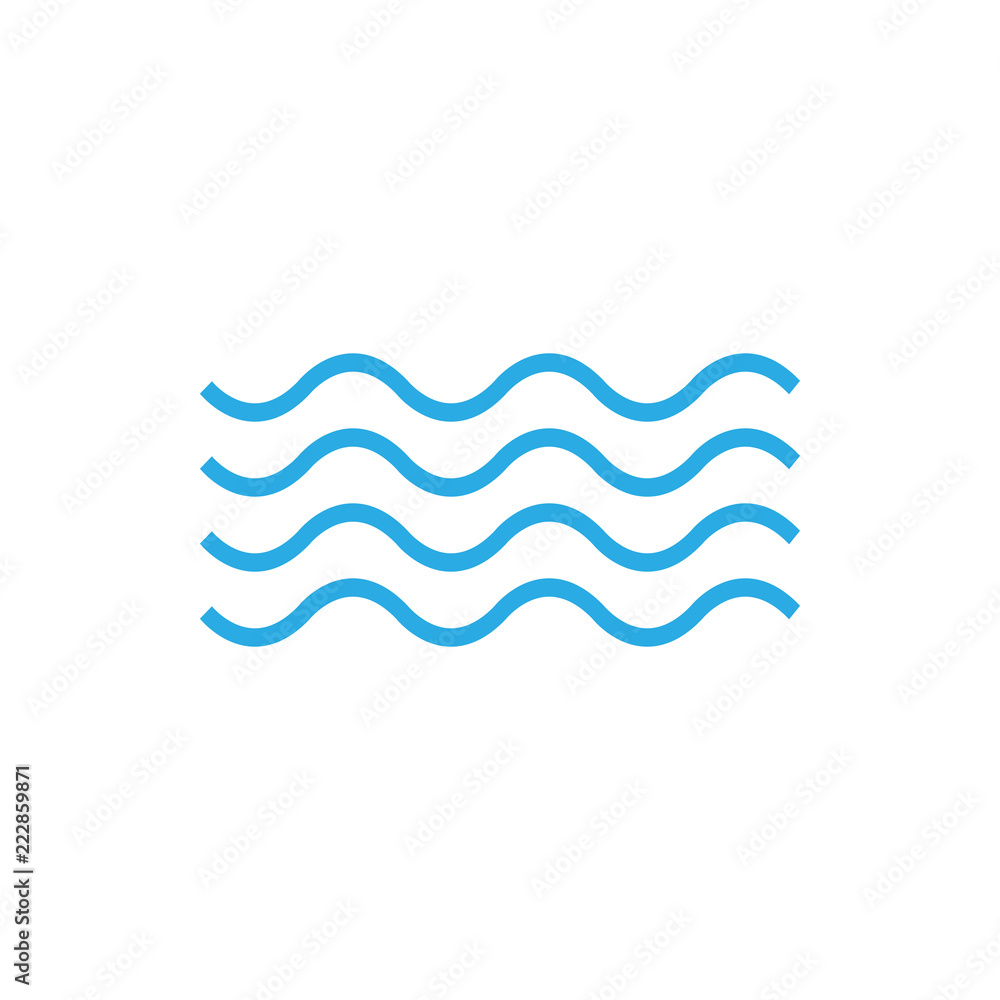 Wave Icon. Vector illustration, flat design.