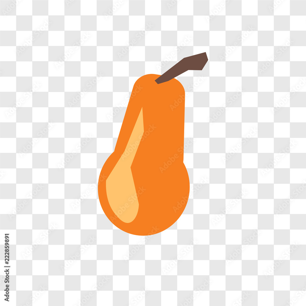Fototapeta premium Butternut squash vector icon isolated on transparent background, Butternut squash logo design