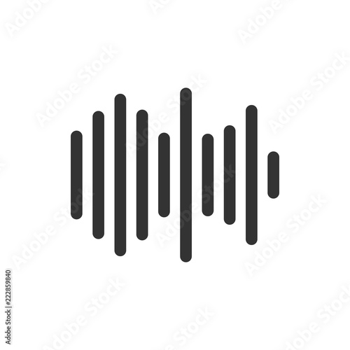 Sound wave icon. Vector illustration, flat design.