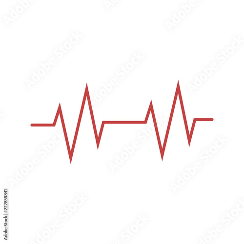 Heartbeat icon. Vector illustration, flat design.