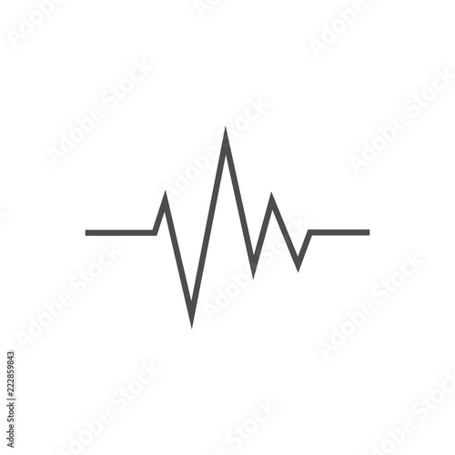 Heartbeat icon. Vector illustration, flat design.